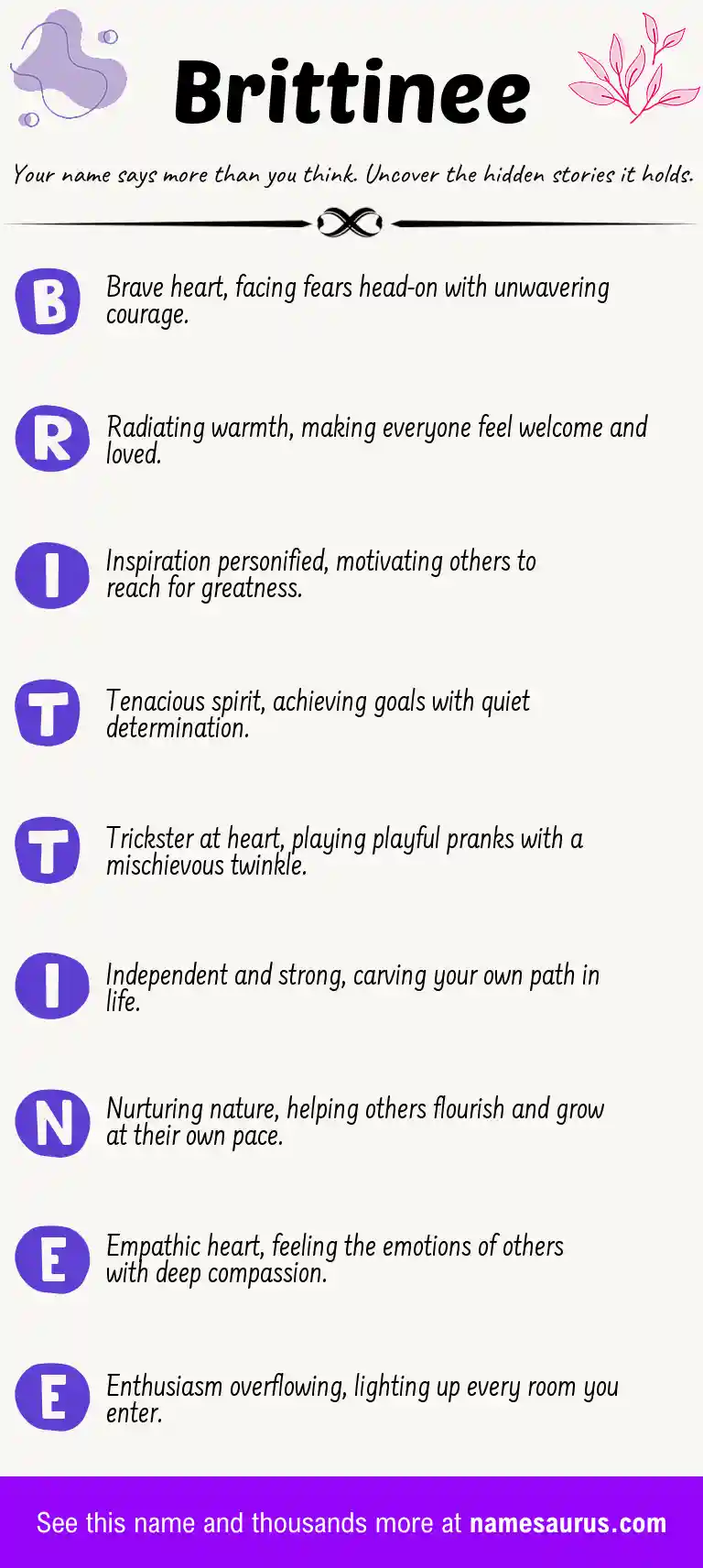 Acrostic poem about Brittinee.