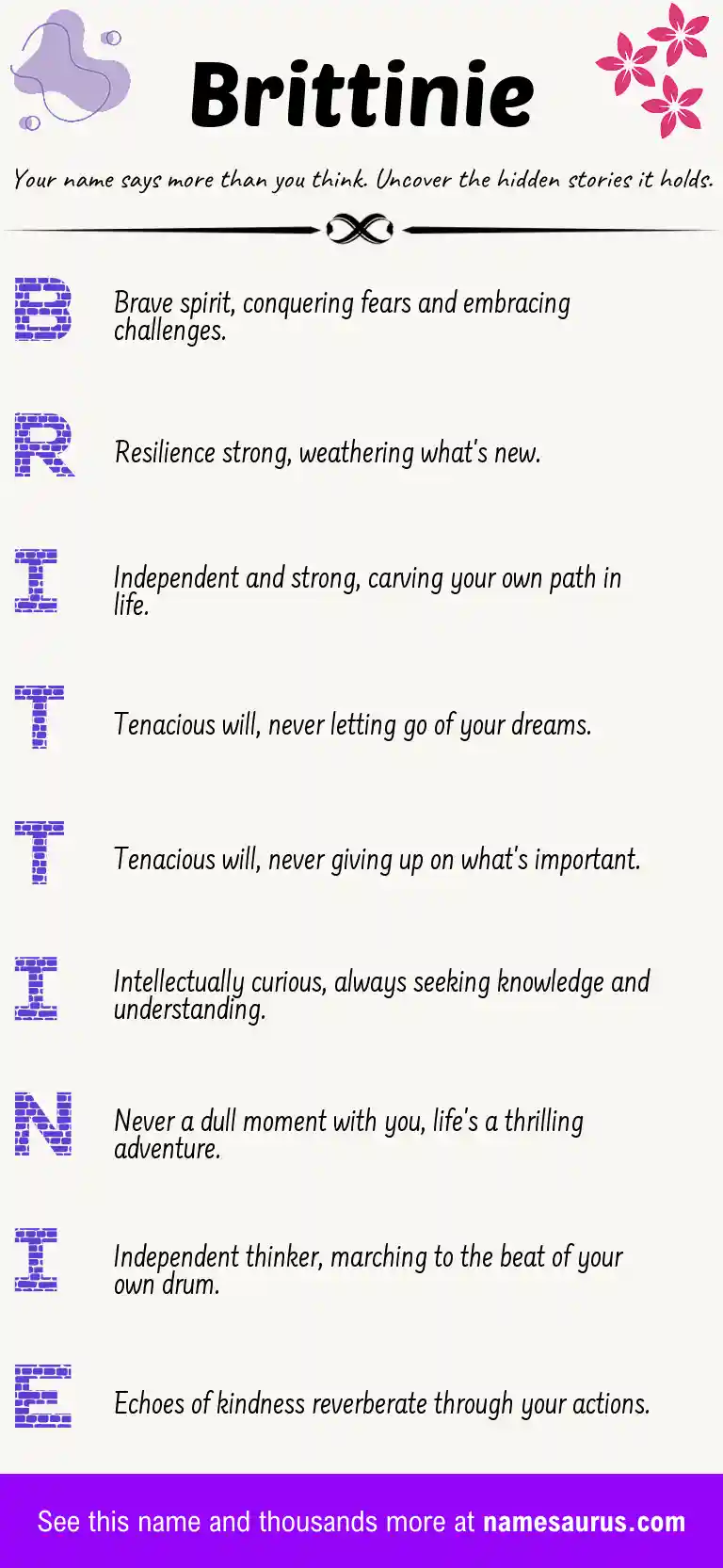 Acrostic poem about Brittinie.
