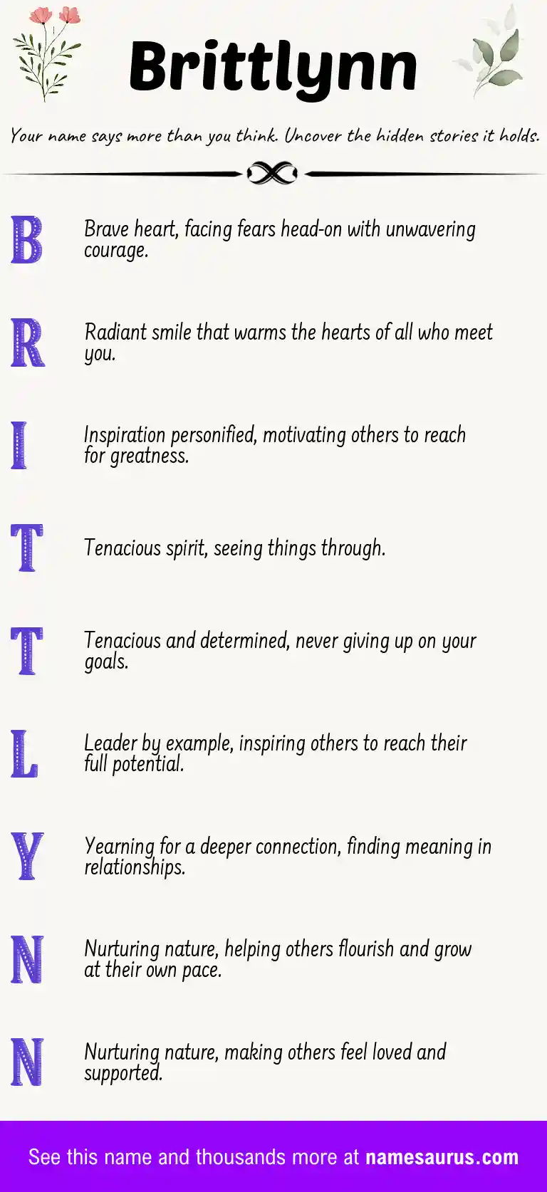 Acrostic poem about Brittlynn.