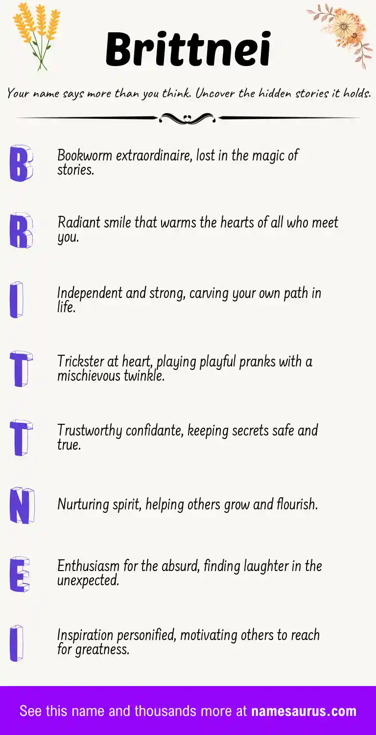 Acrostic poem about Brittnei.