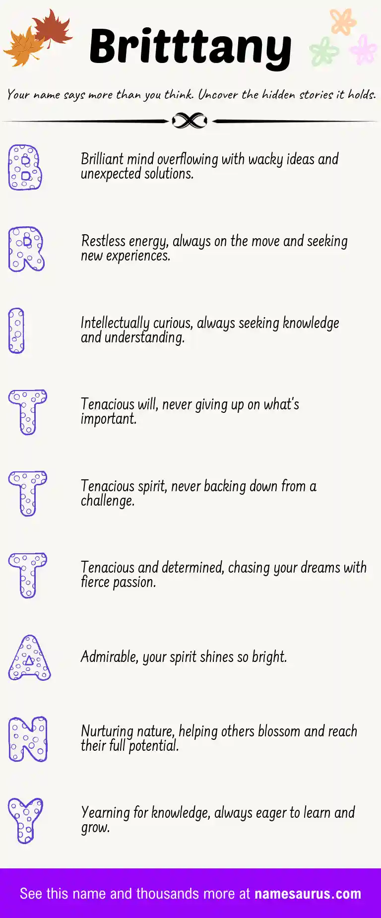 Acrostic poem about Britttany.