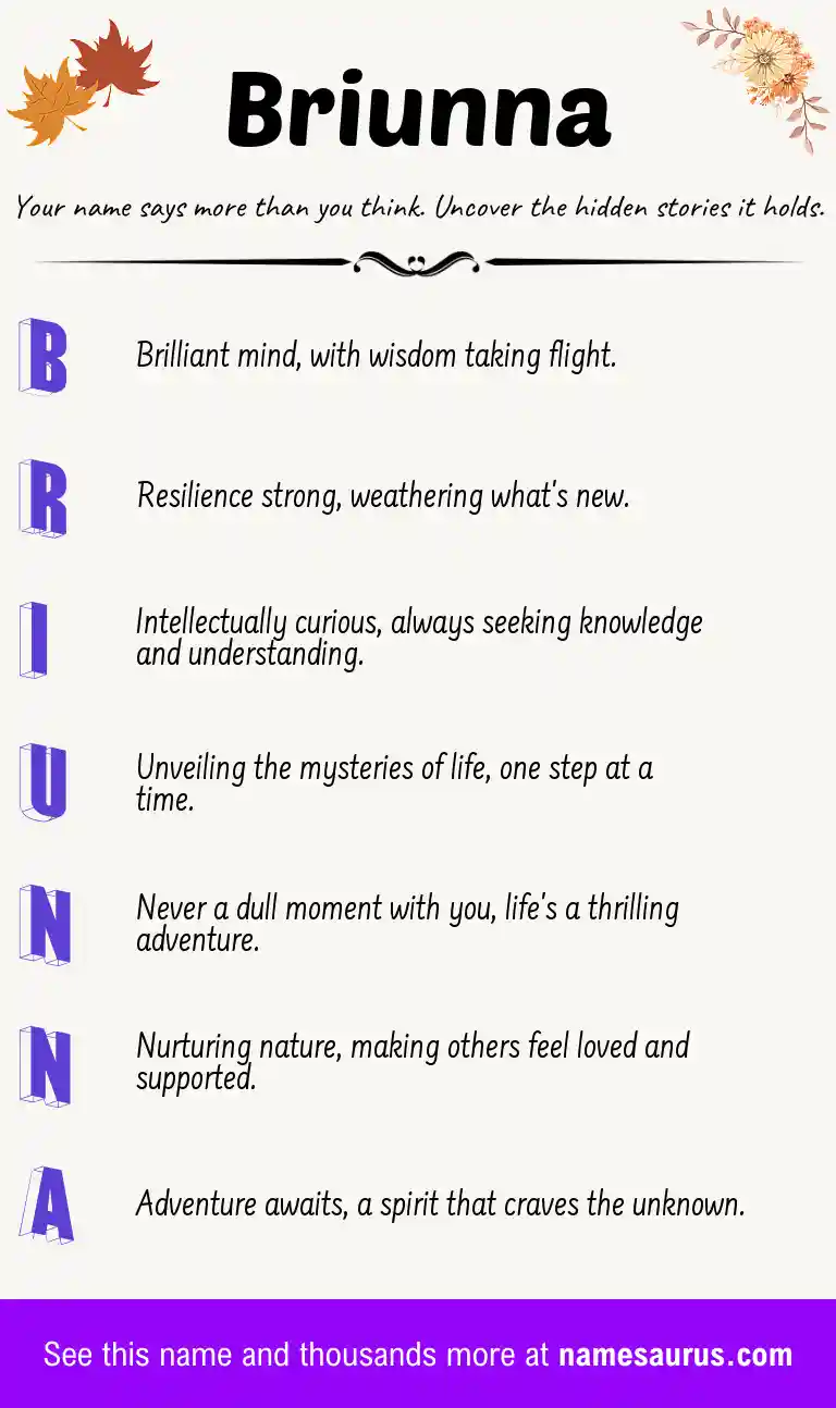 Acrostic poem about Briunna.