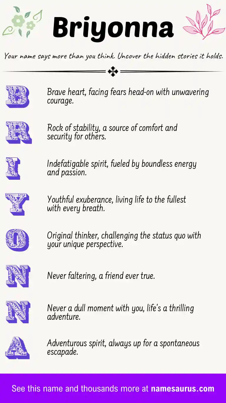 Acrostic poem about Briyonna.