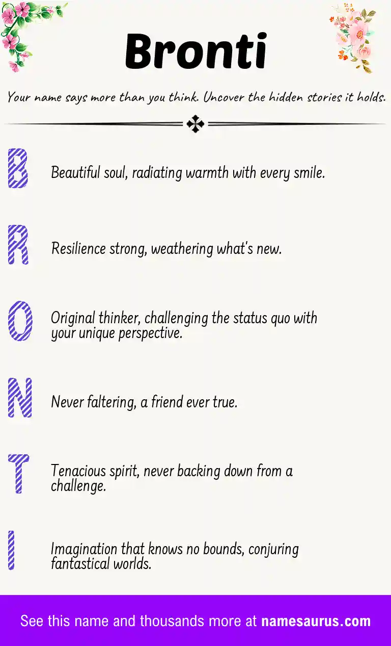 Acrostic poem about Bronti.
