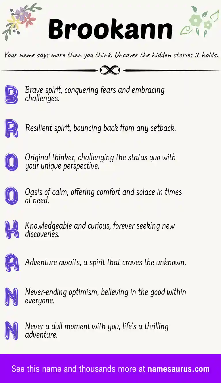 Acrostic poem about Brookann.