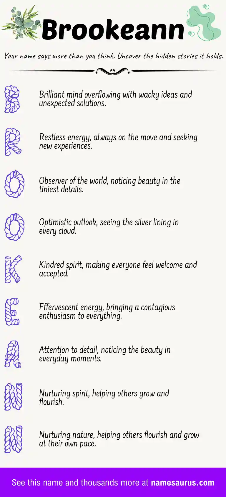 Acrostic poem about Brookeann.
