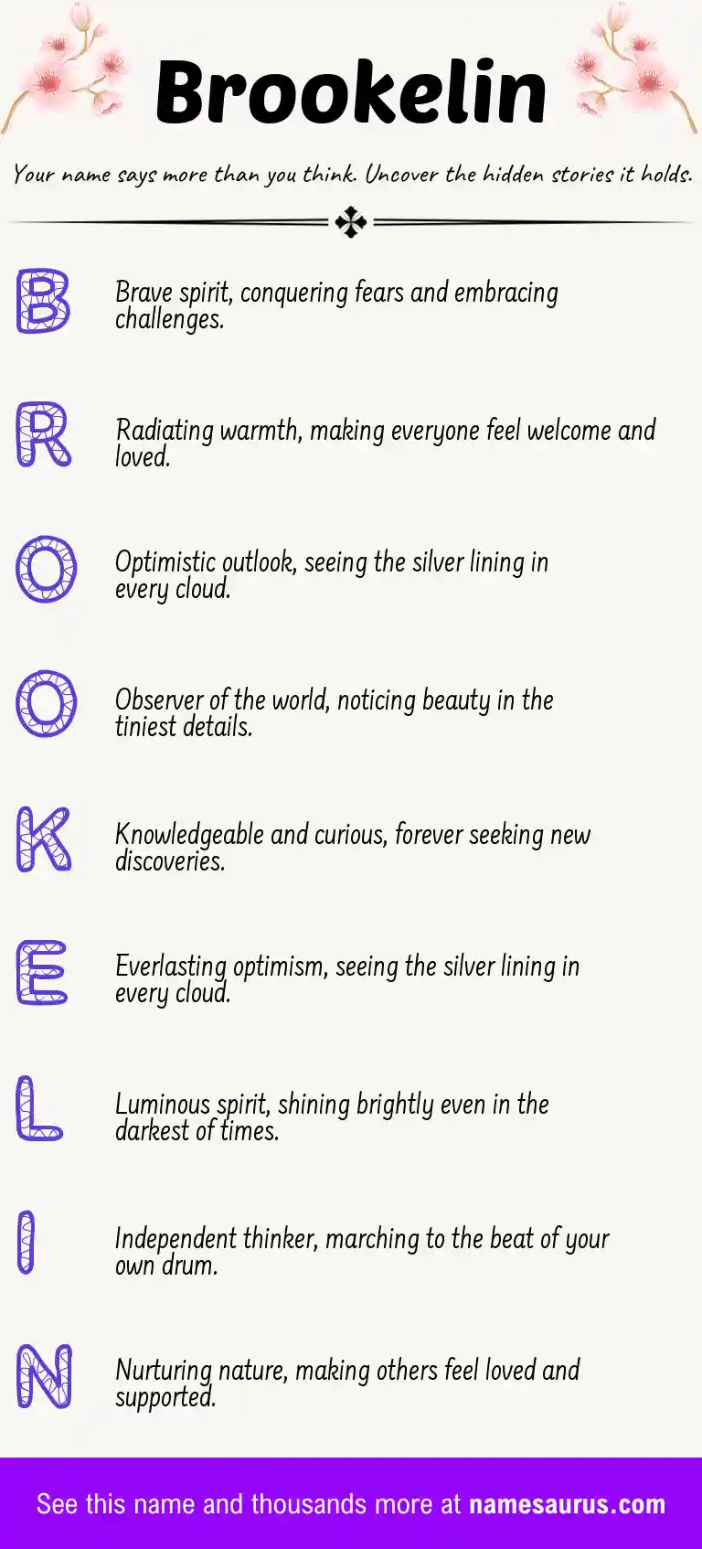 Acrostic poem about Brookelin.