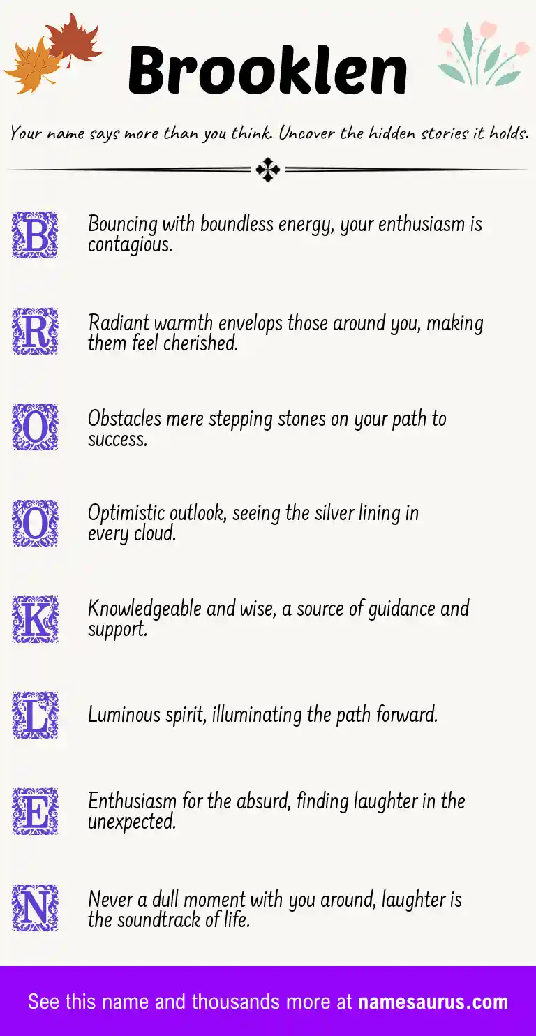 Acrostic poem about Brooklen.