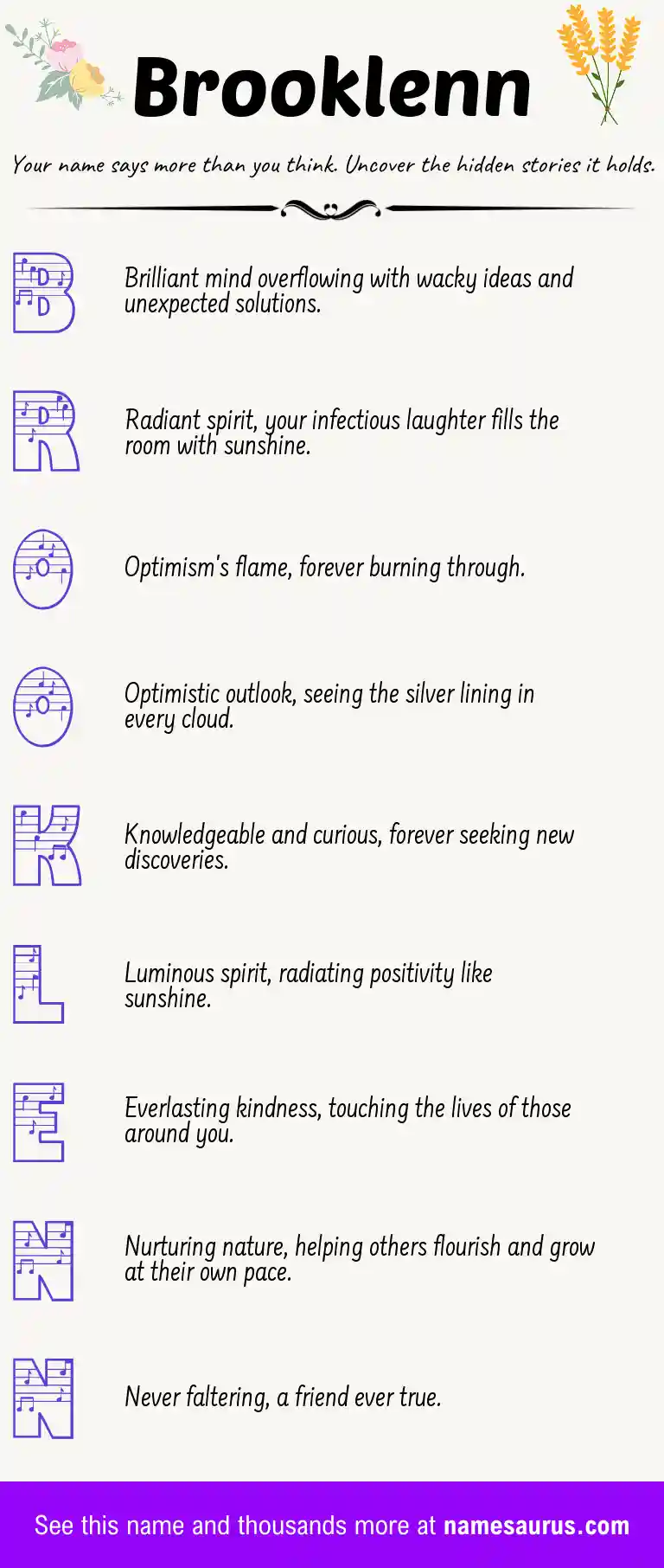 Acrostic poem about Brooklenn.