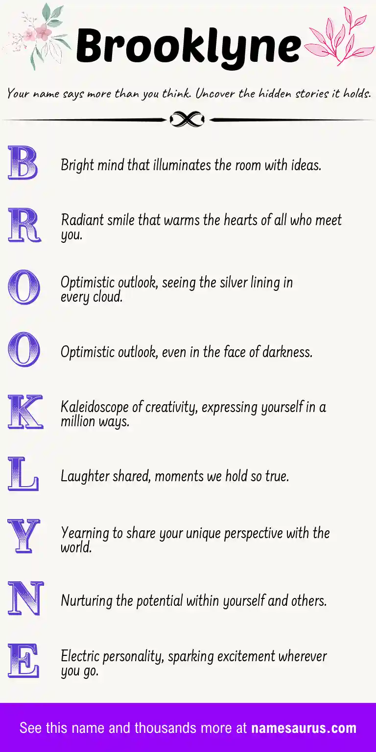 Acrostic poem about Brooklyne.