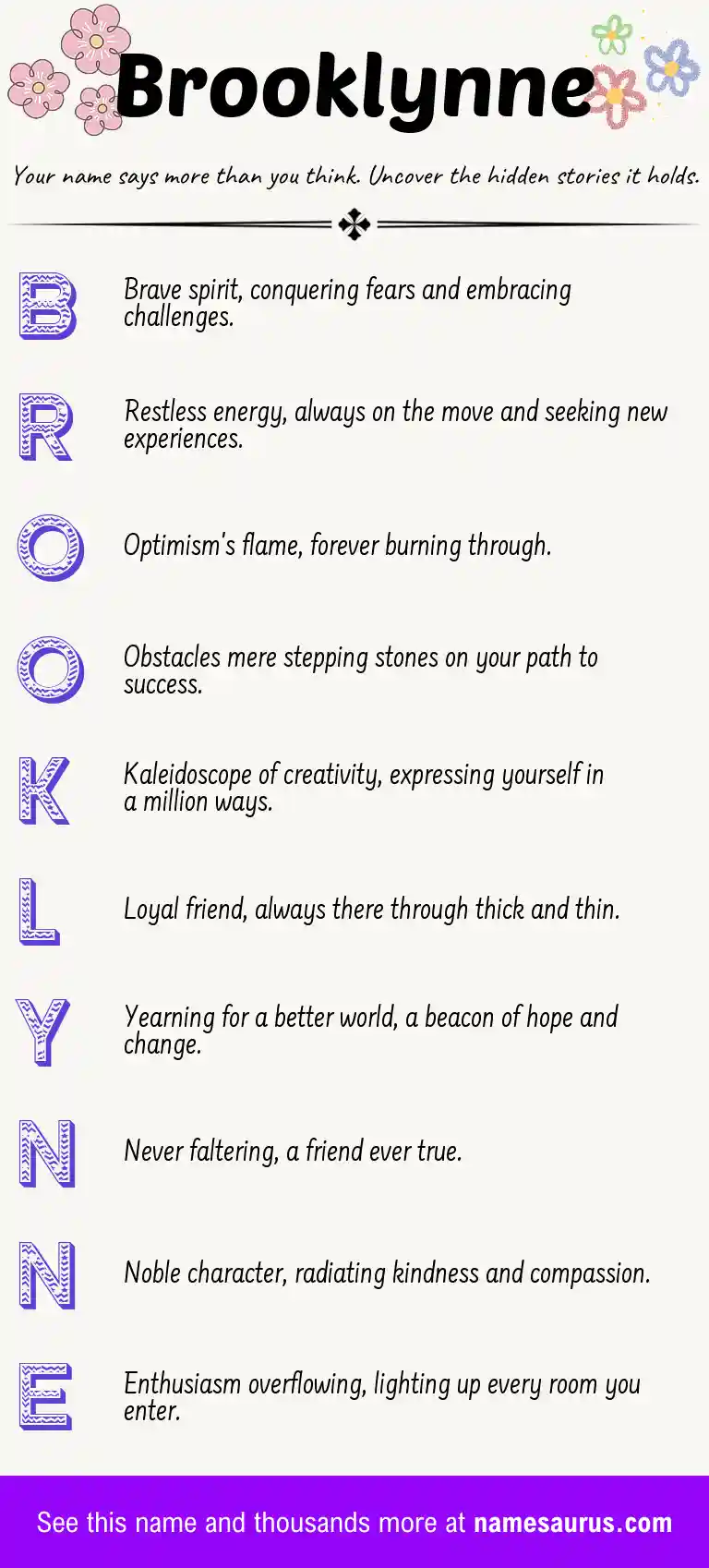 Acrostic poem about Brooklynne.