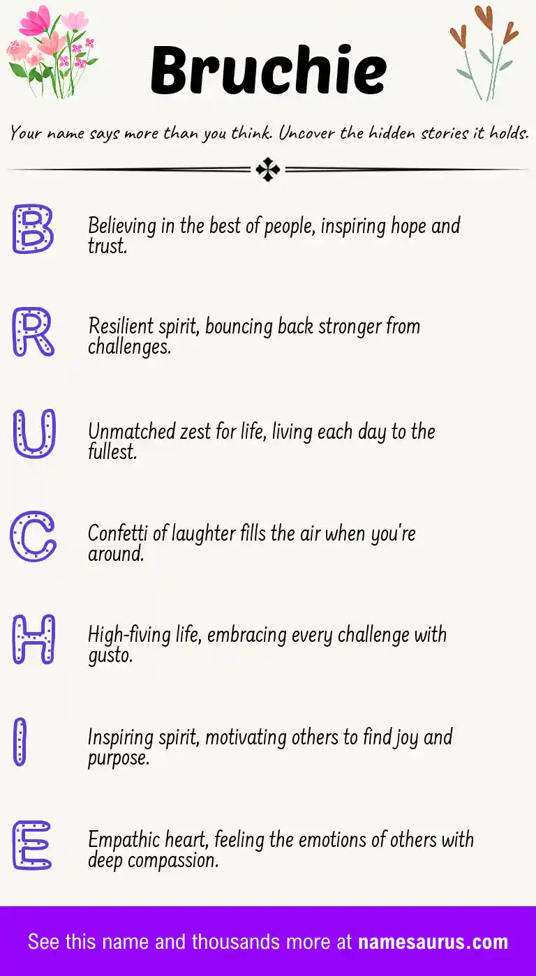 Acrostic poem about Bruchie.