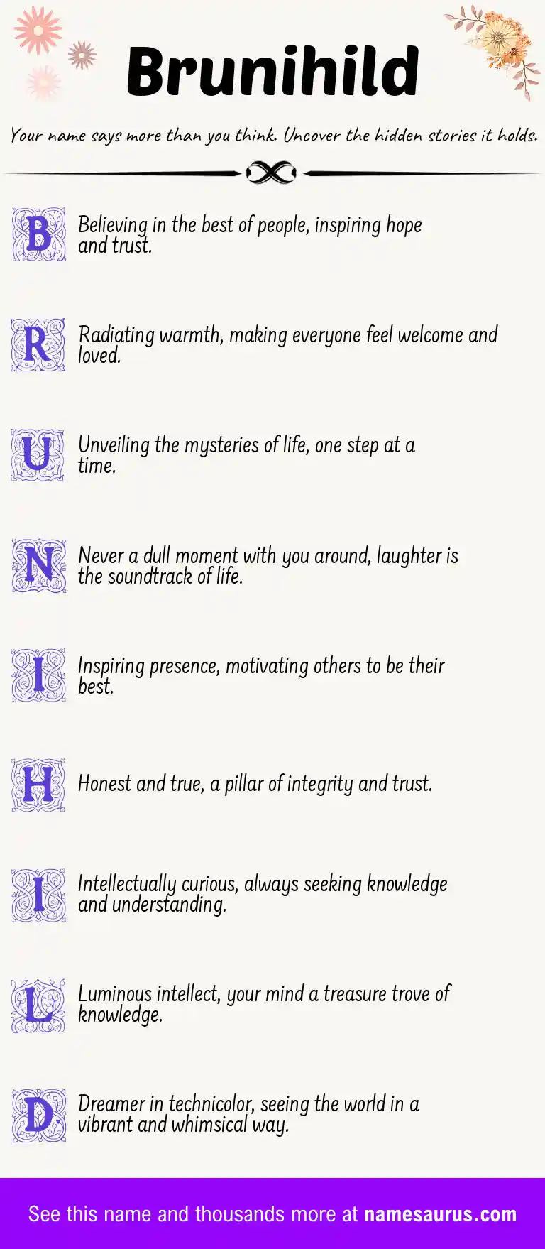 Acrostic poem about Brunihild.