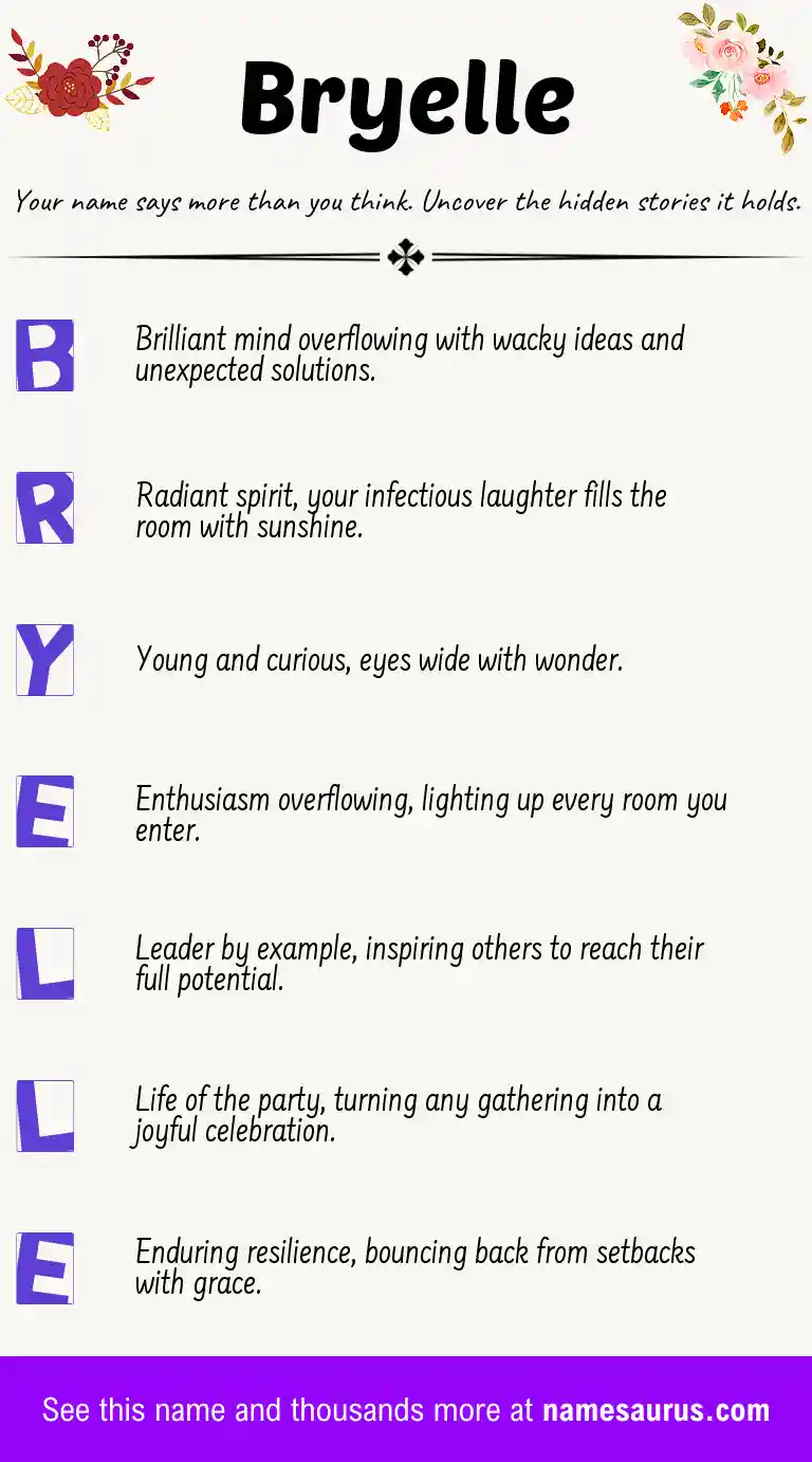 Acrostic poem about Bryelle.