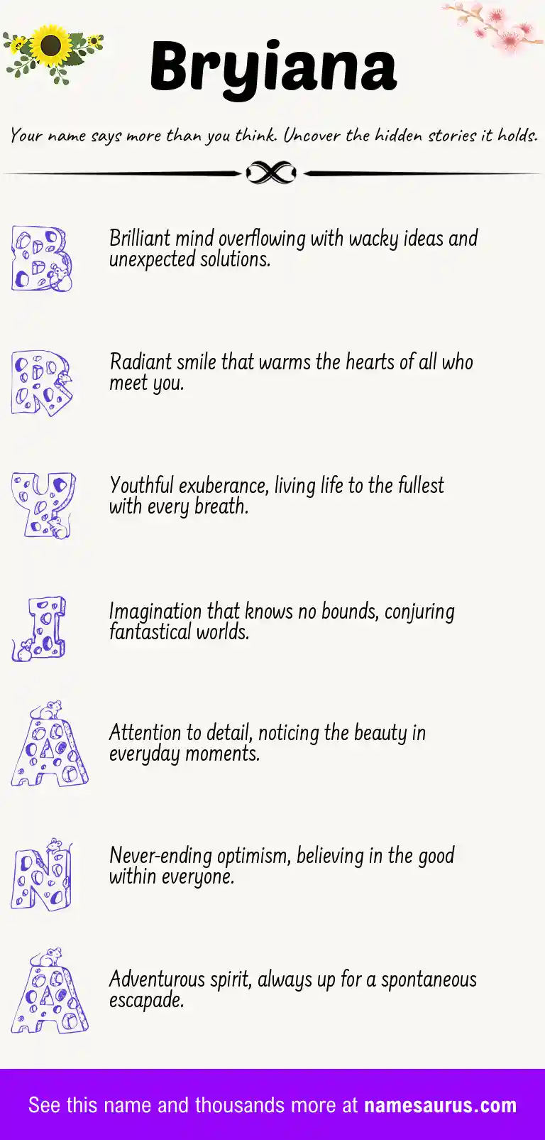 Acrostic poem about Bryiana.