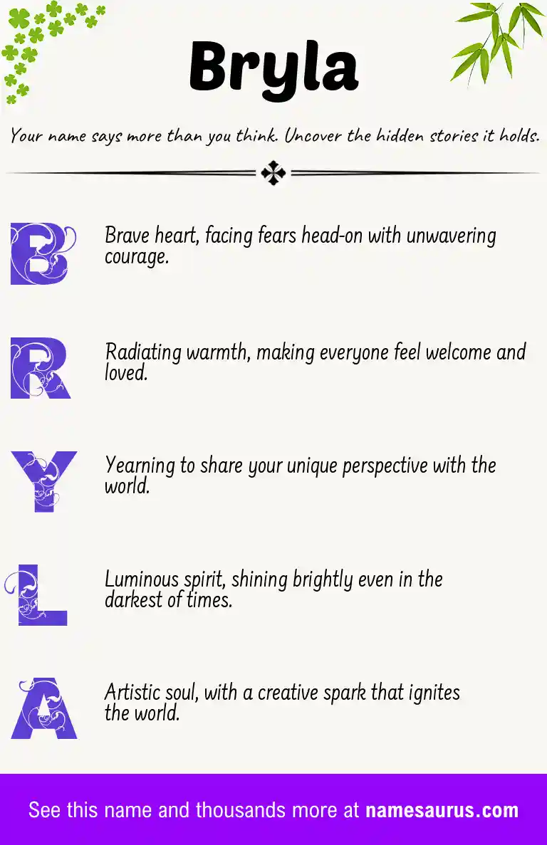 Acrostic poem about Bryla.