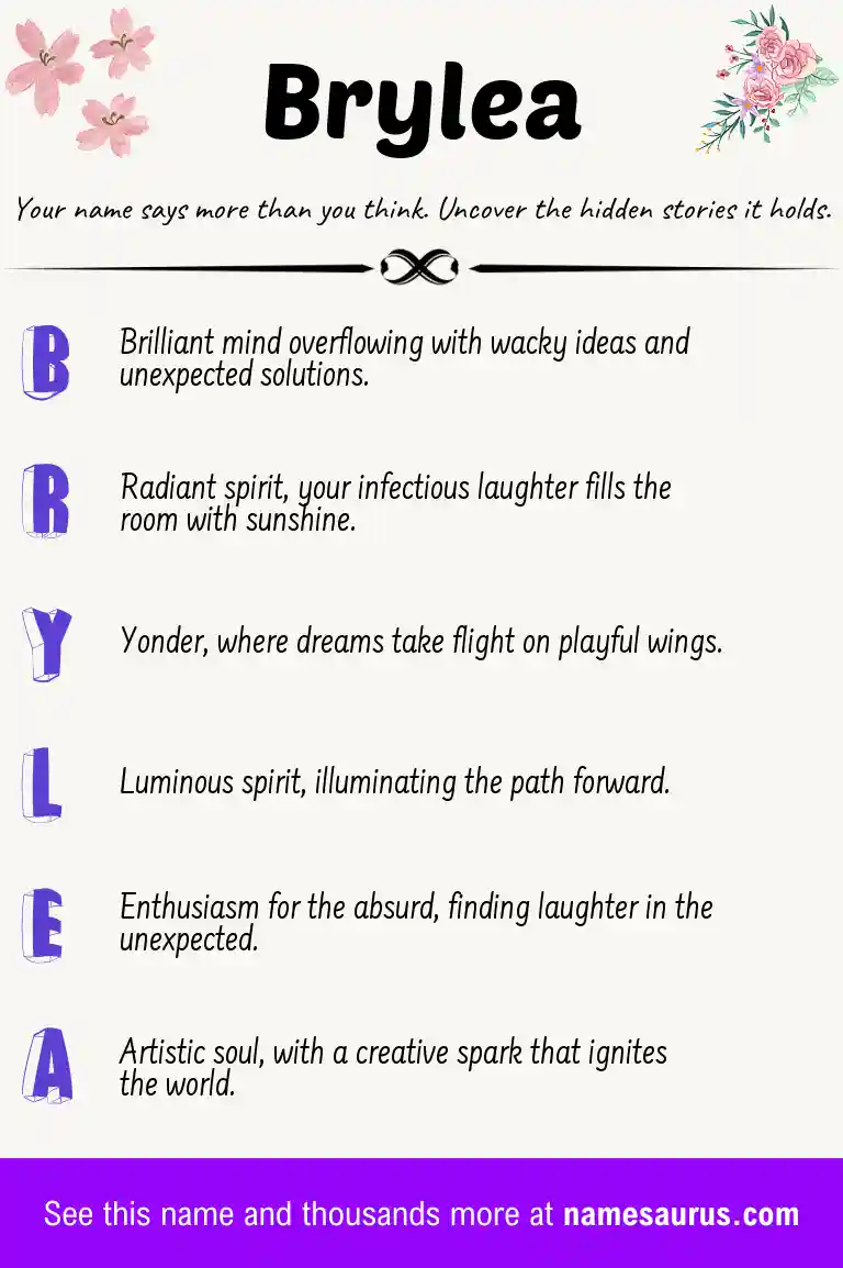 Acrostic poem about Brylea.
