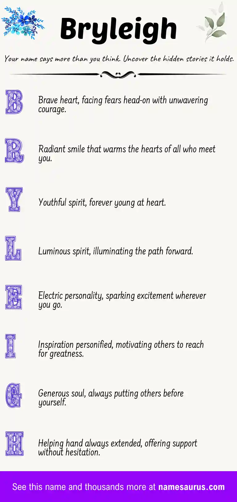 Acrostic poem about Bryleigh.