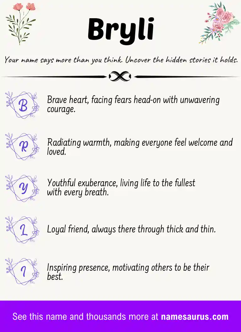Acrostic poem about Bryli.