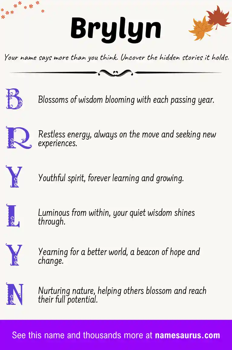 Acrostic poem about Brylyn.