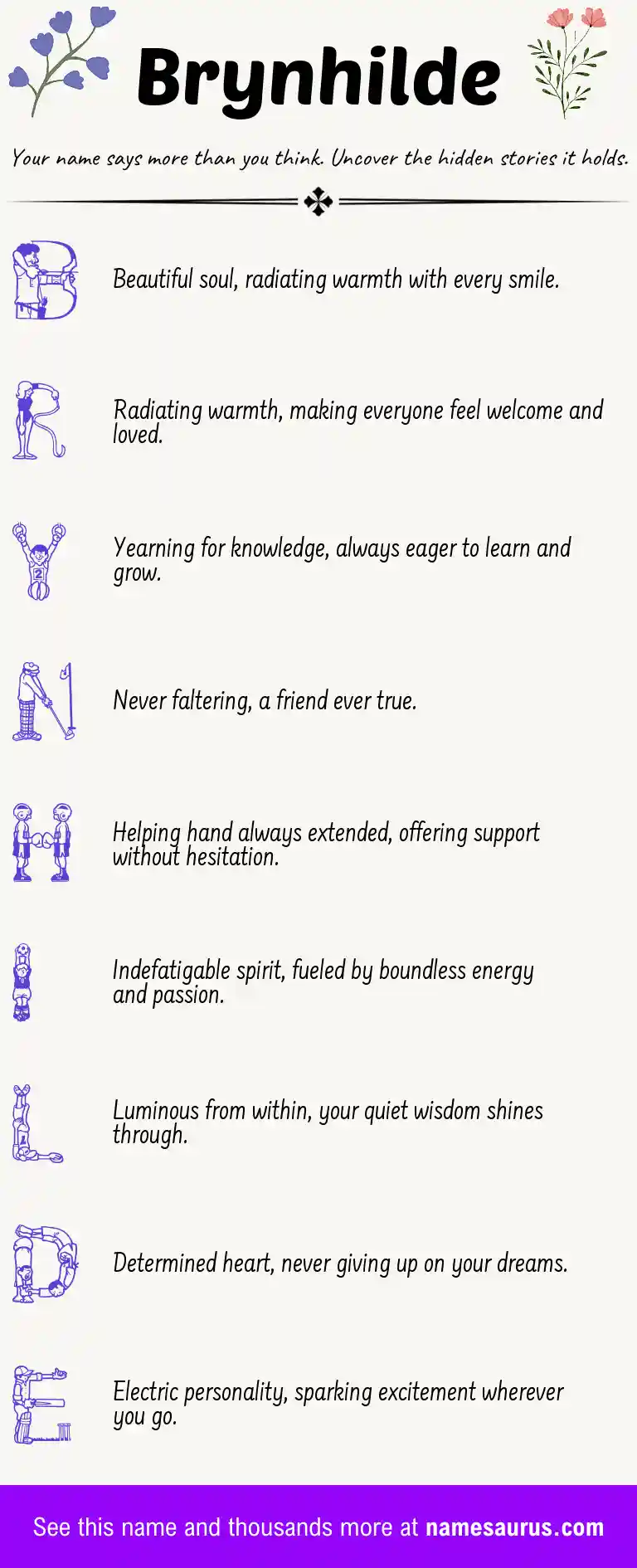 Acrostic poem about Brynhilde.
