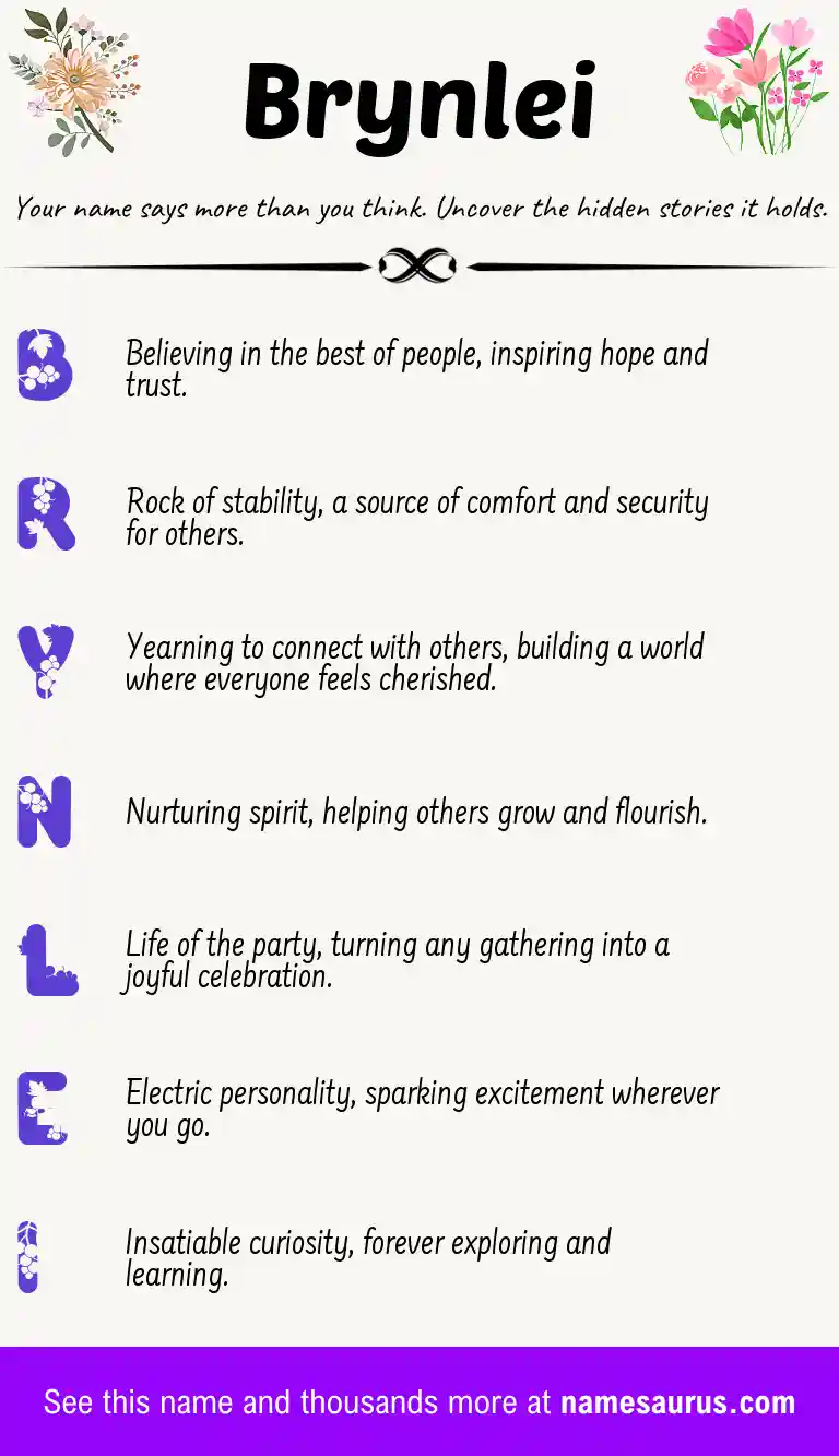 Acrostic poem about Brynlei.