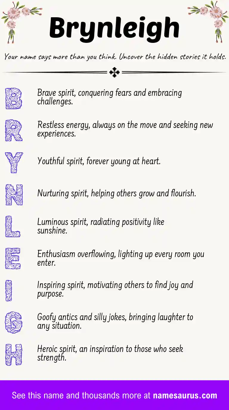 Acrostic poem about Brynleigh.