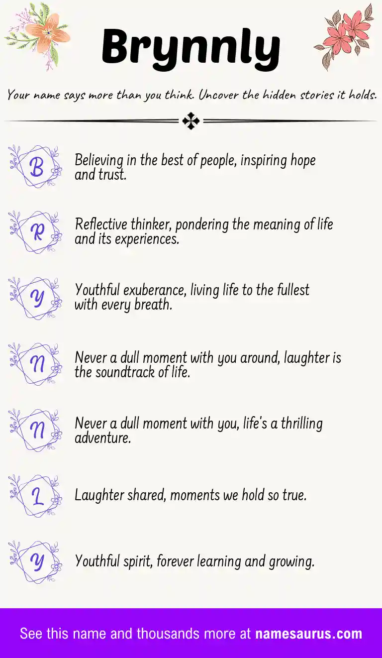 Acrostic poem about Brynnly.