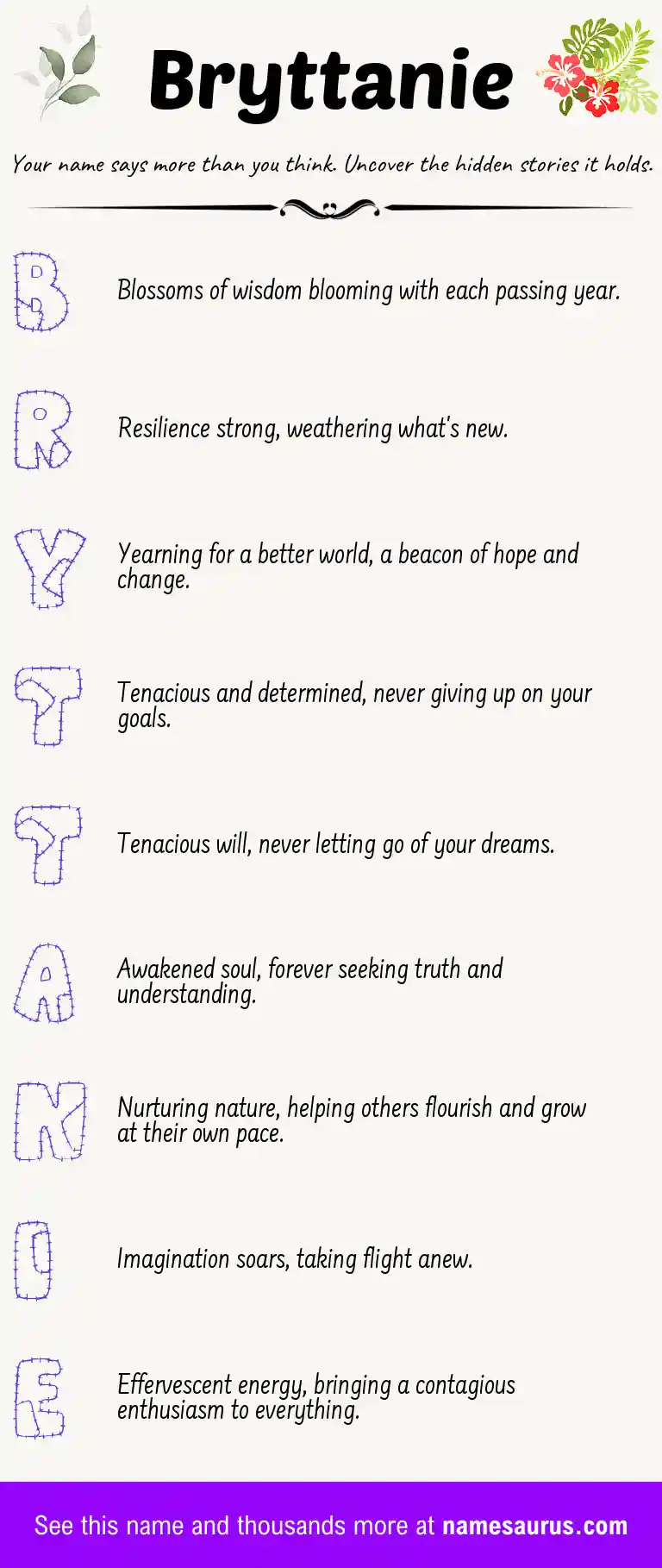 Acrostic poem about Bryttanie.