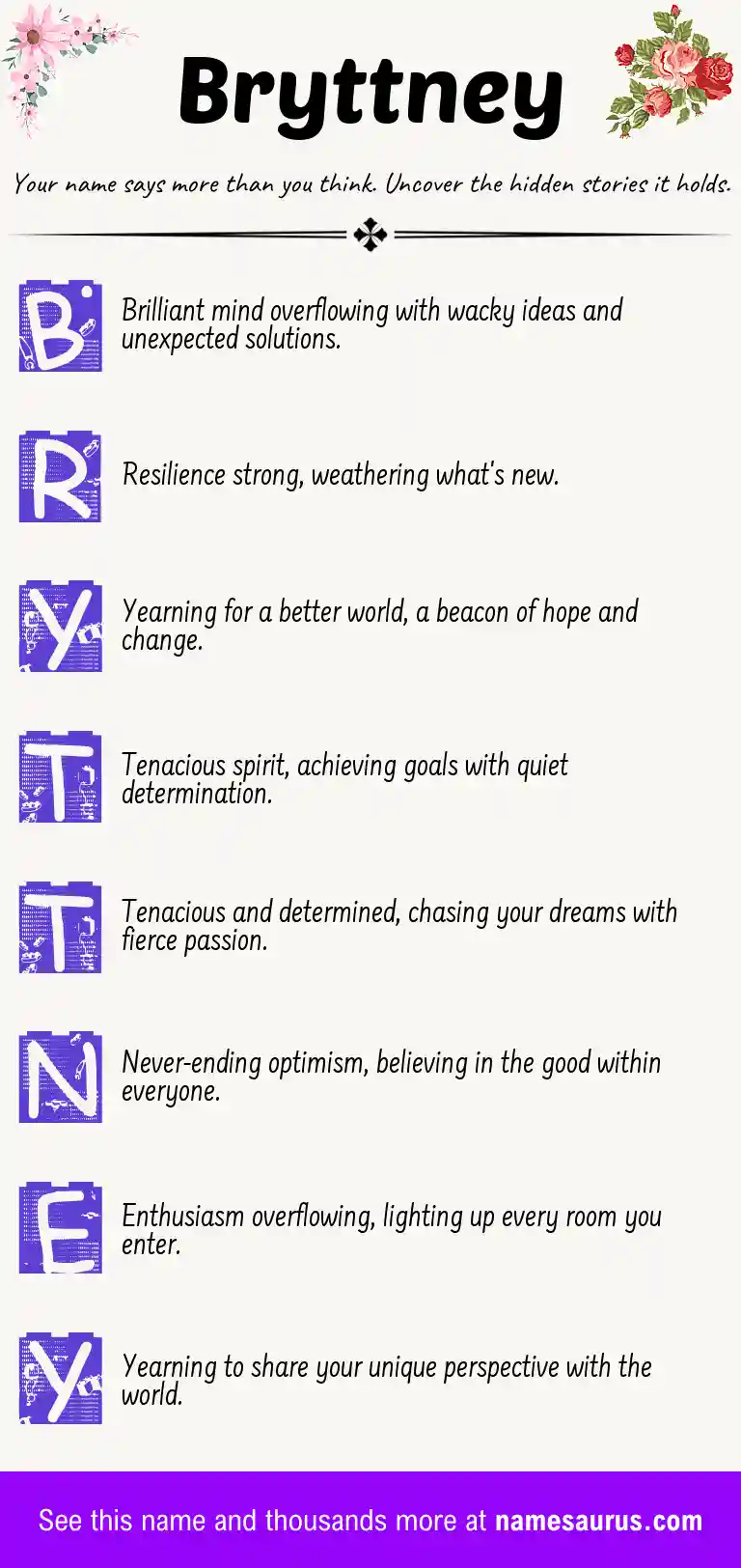 Acrostic poem about Bryttney.
