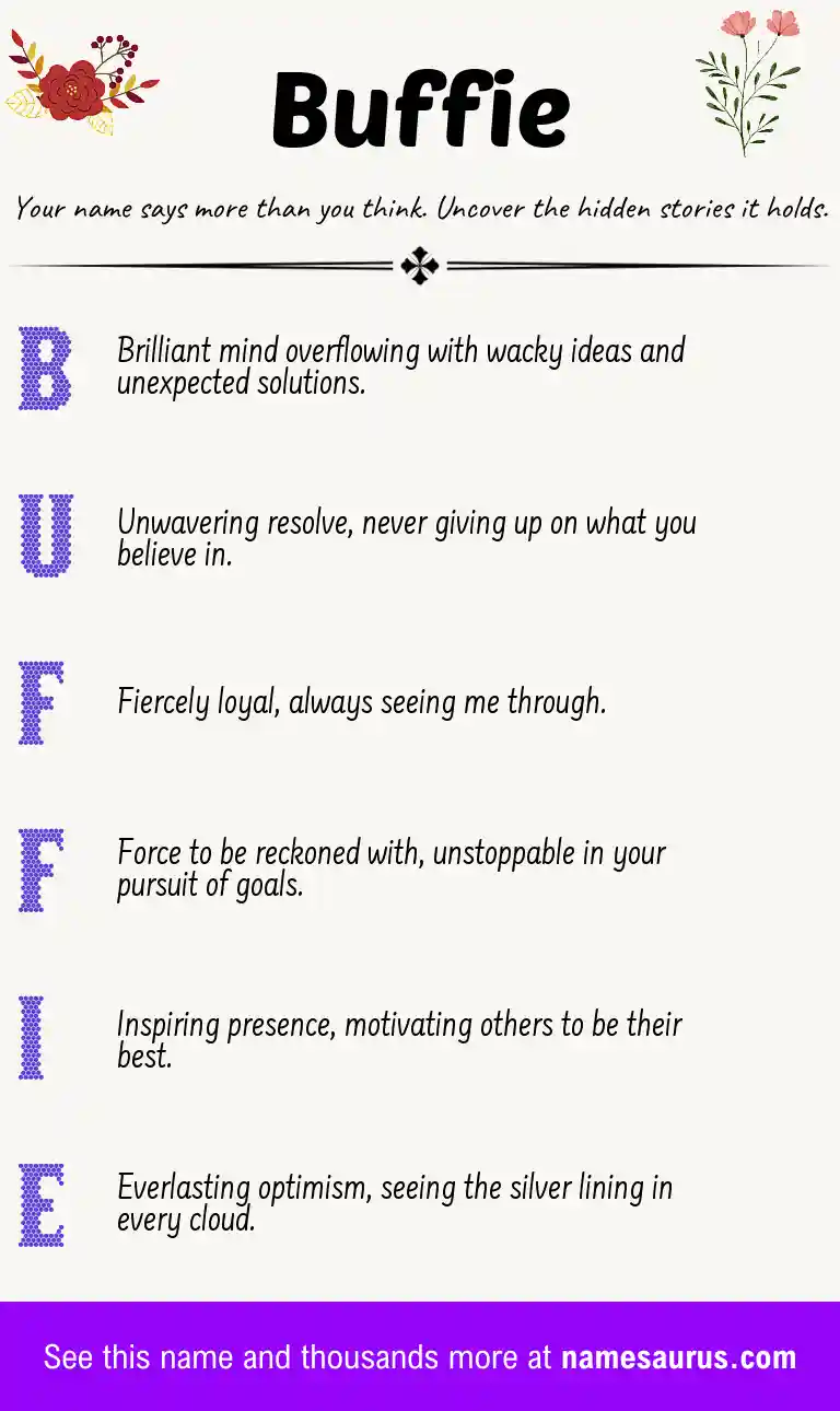 Acrostic poem about Buffie.