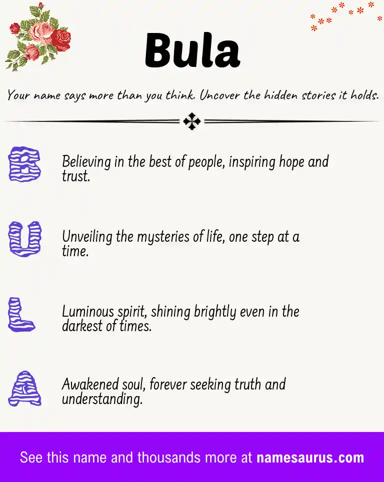 Acrostic poem about Bula.