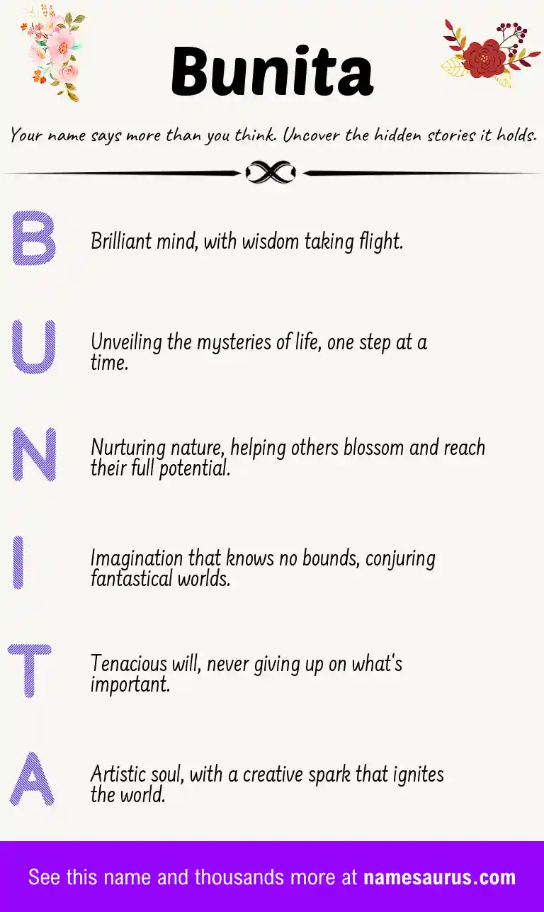 Acrostic poem about Bunita.