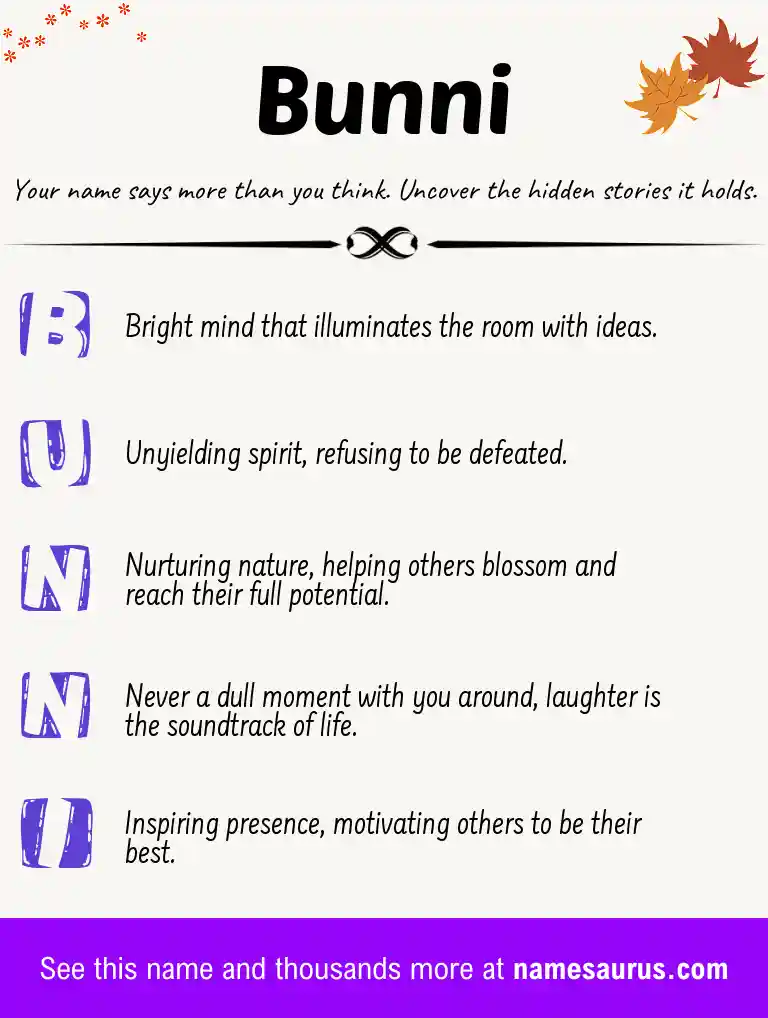 Acrostic poem about Bunni.