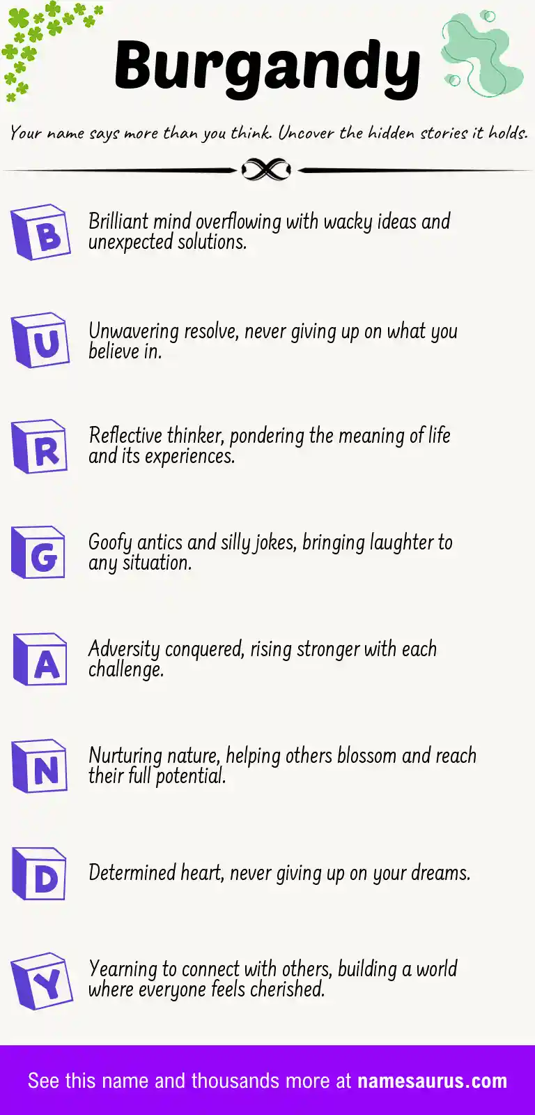 Acrostic poem about Burgandy.