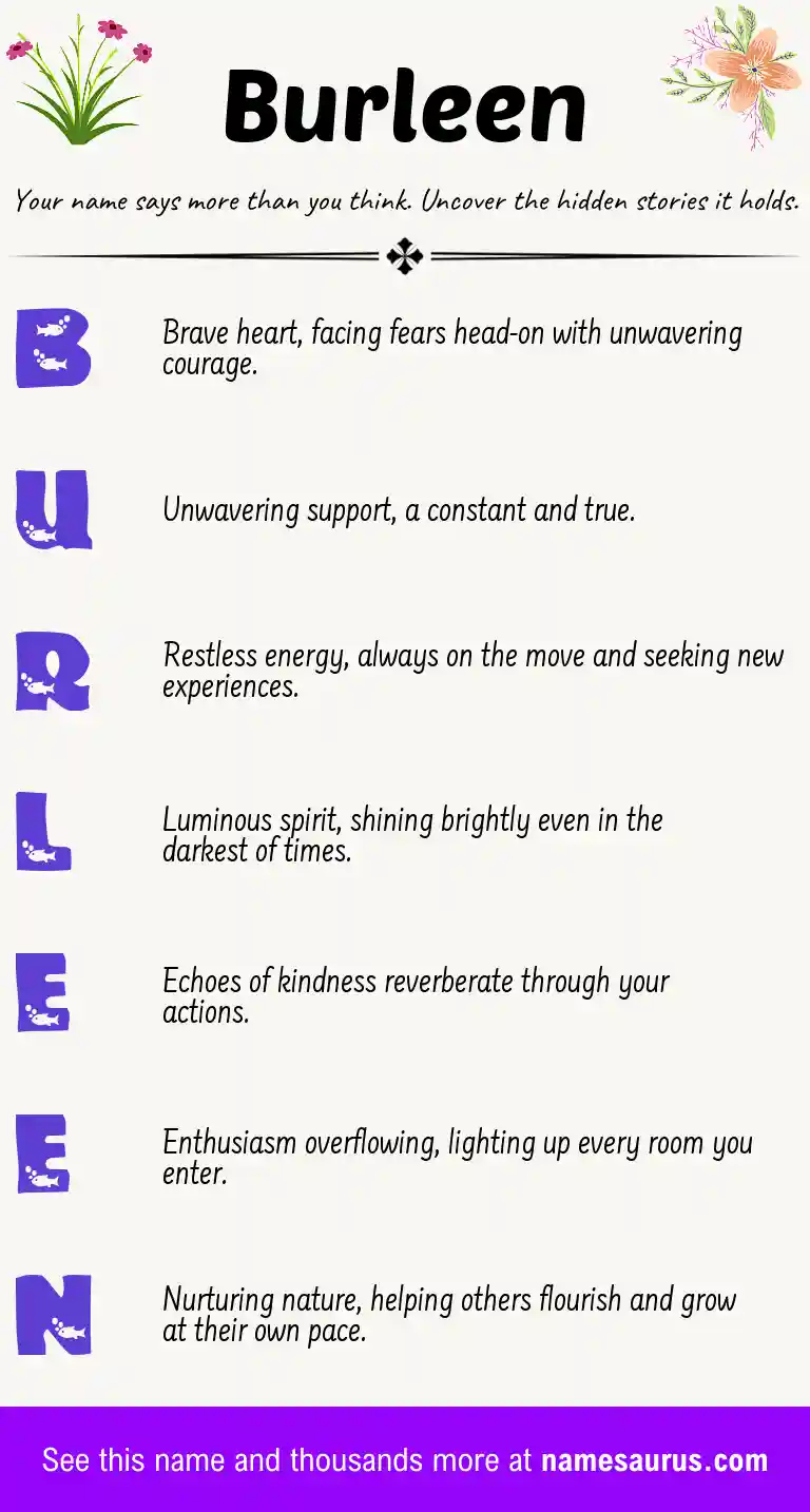Acrostic poem about Burleen.