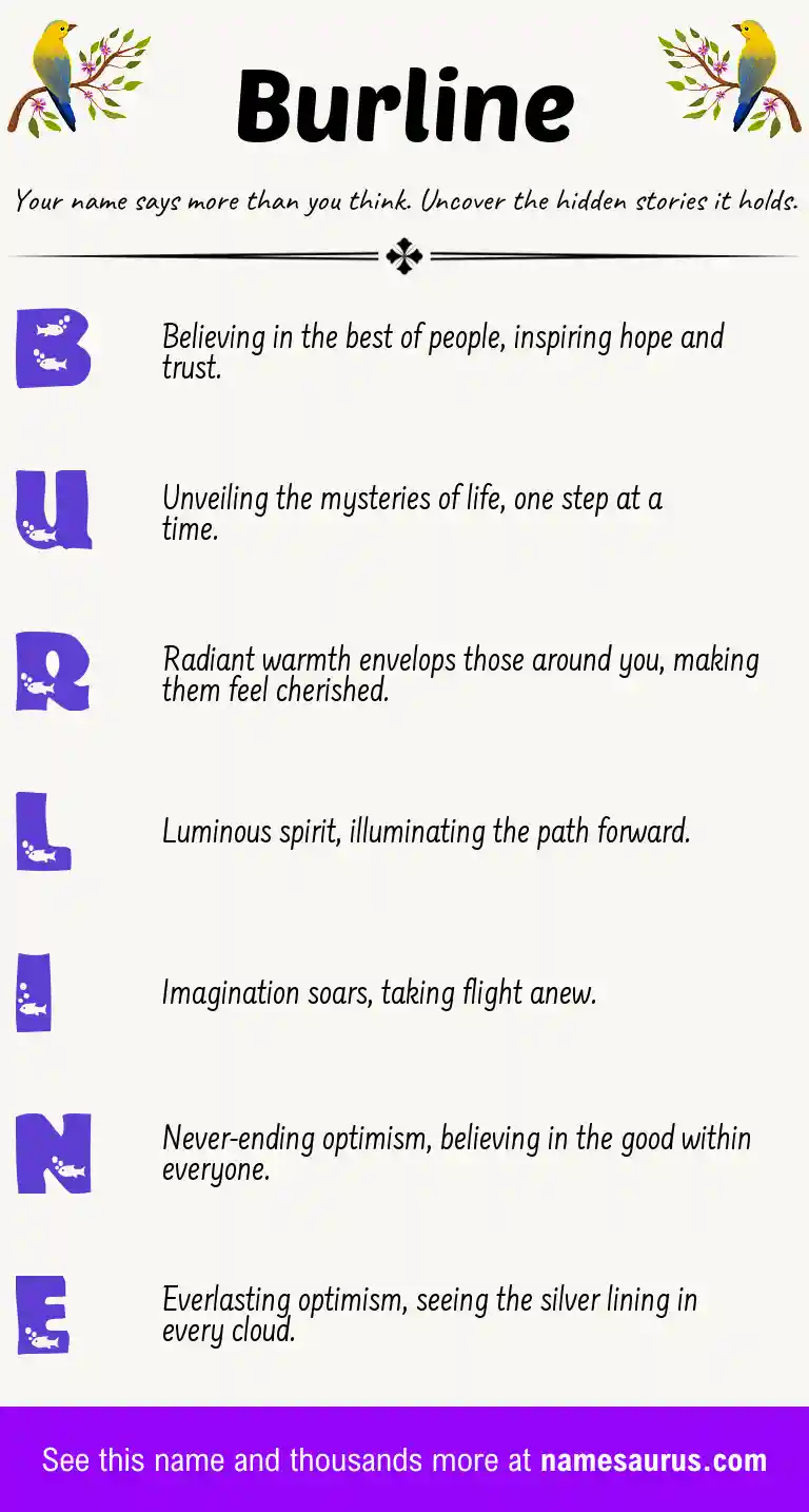 Acrostic poem about Burline.