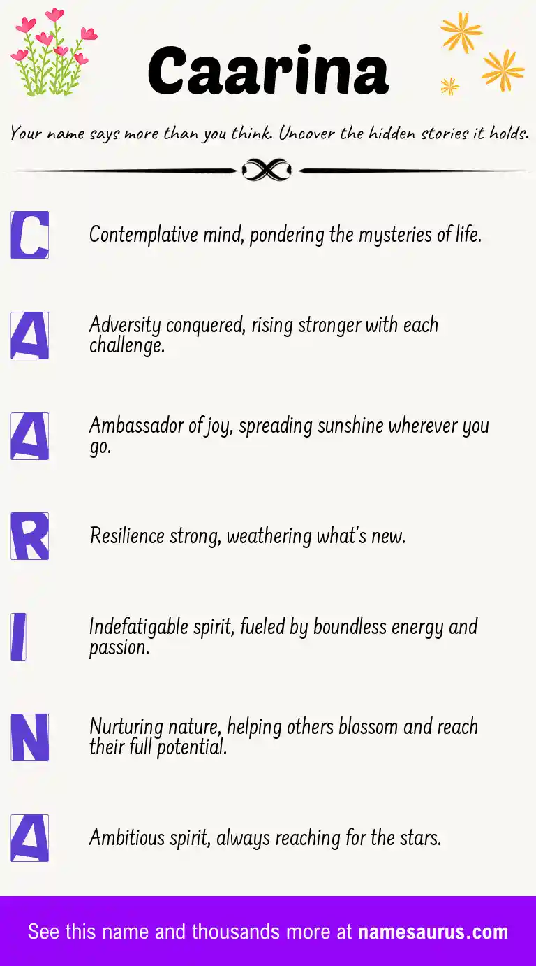 Acrostic poem about Caarina.