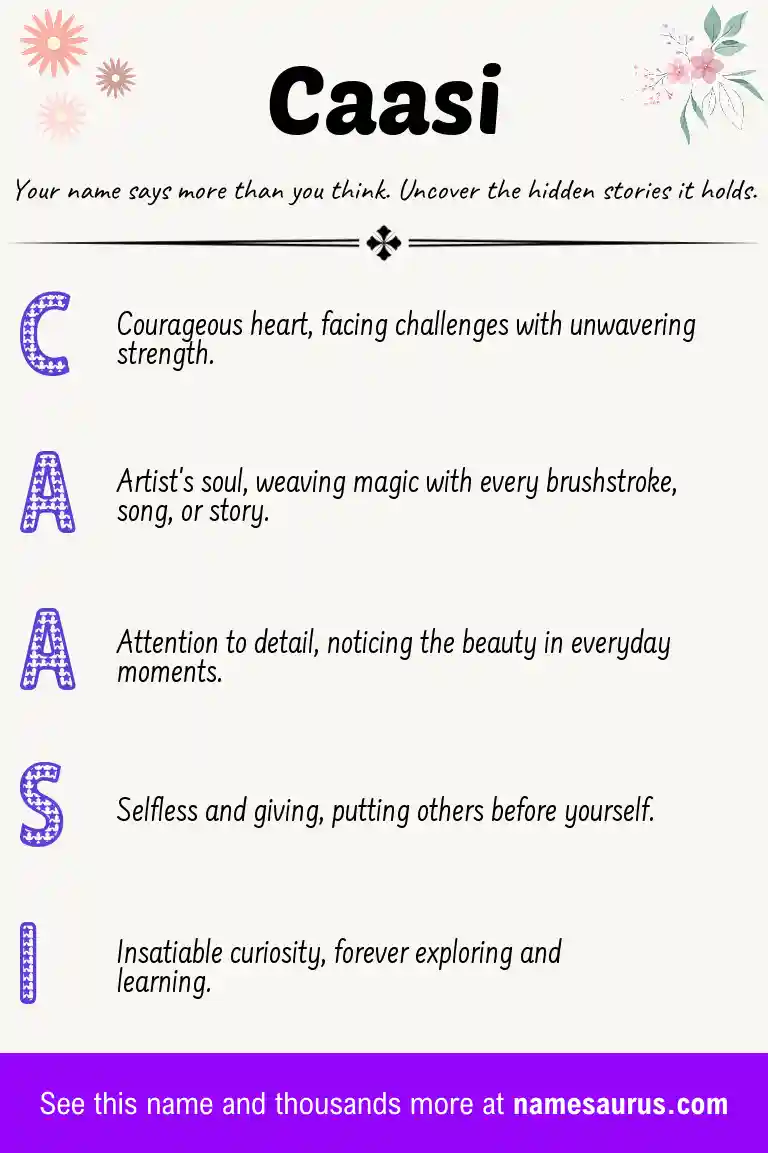 Acrostic poem about Caasi.