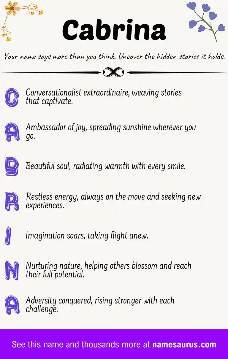 Acrostic poem about Cabrina.