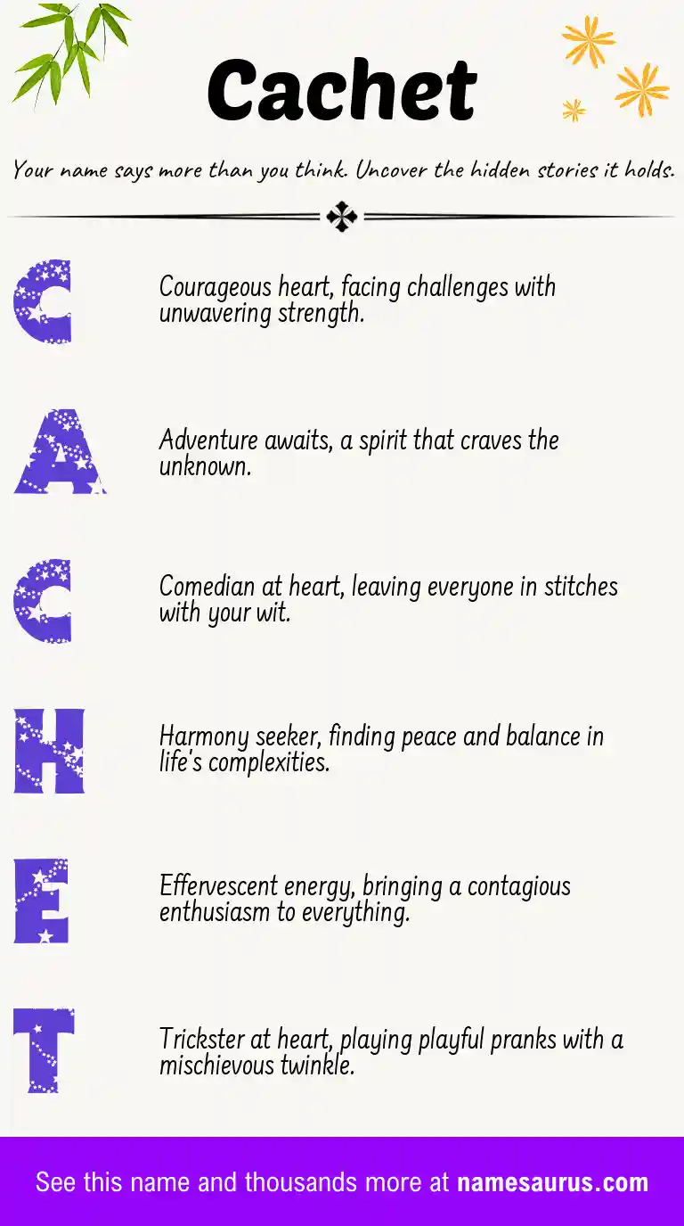 Acrostic poem about Cachet.