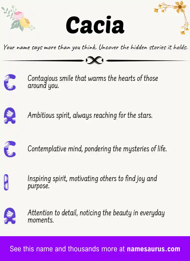 Acrostic poem about Cacia.