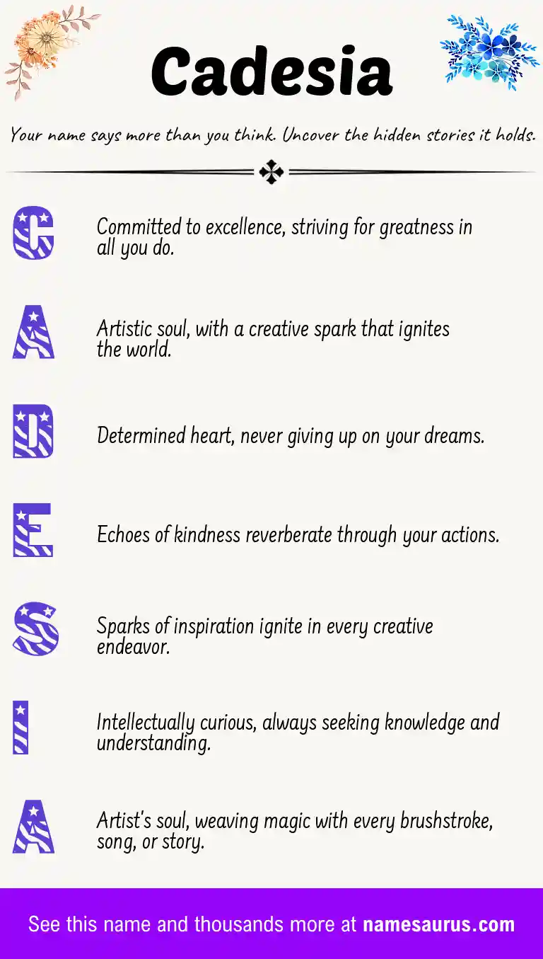 Acrostic poem about Cadesia.