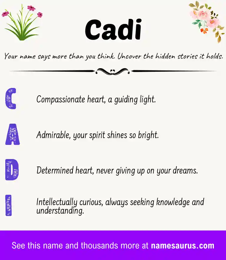 Acrostic poem about Cadi.