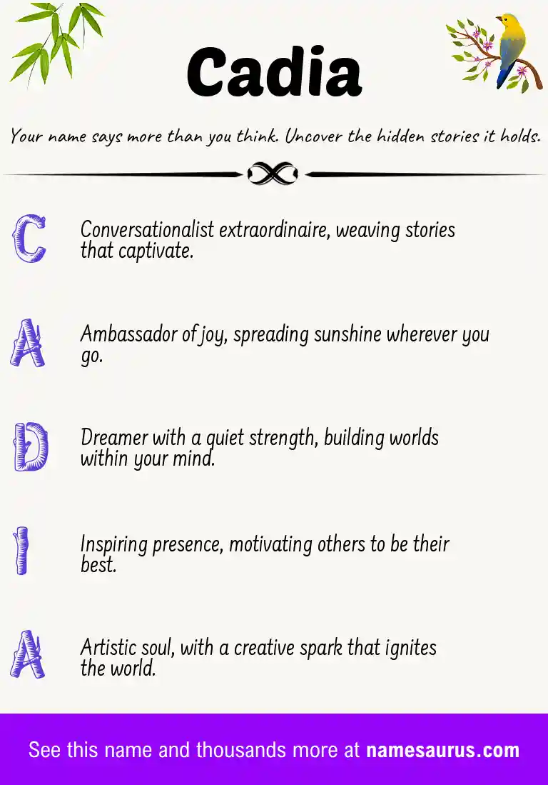 Acrostic poem about Cadia.