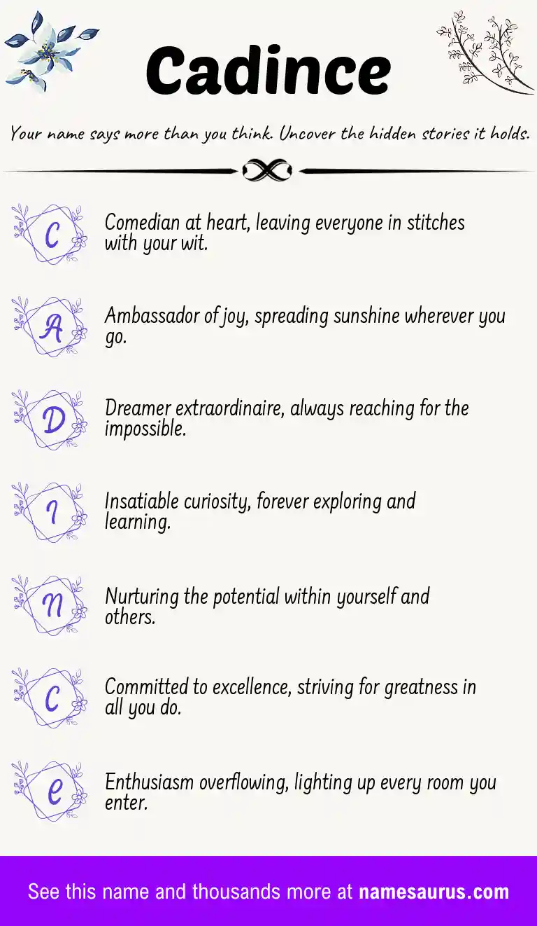 Acrostic poem about Cadince.