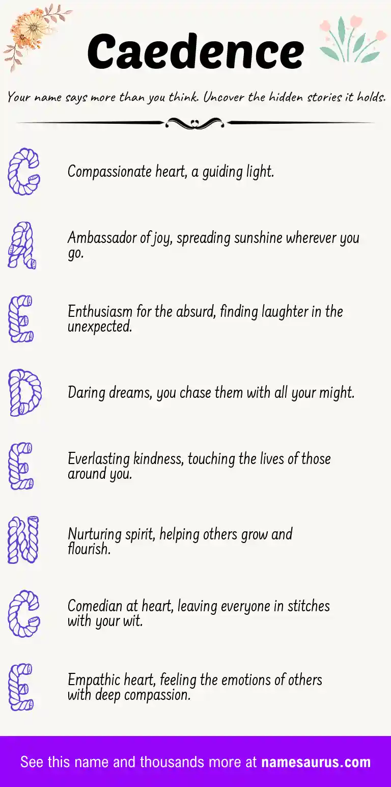 Acrostic poem about Caedence.