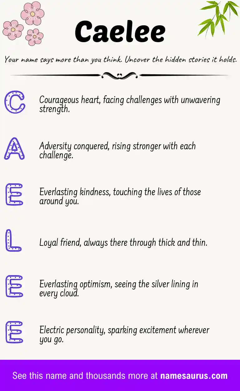 Acrostic poem about Caelee.