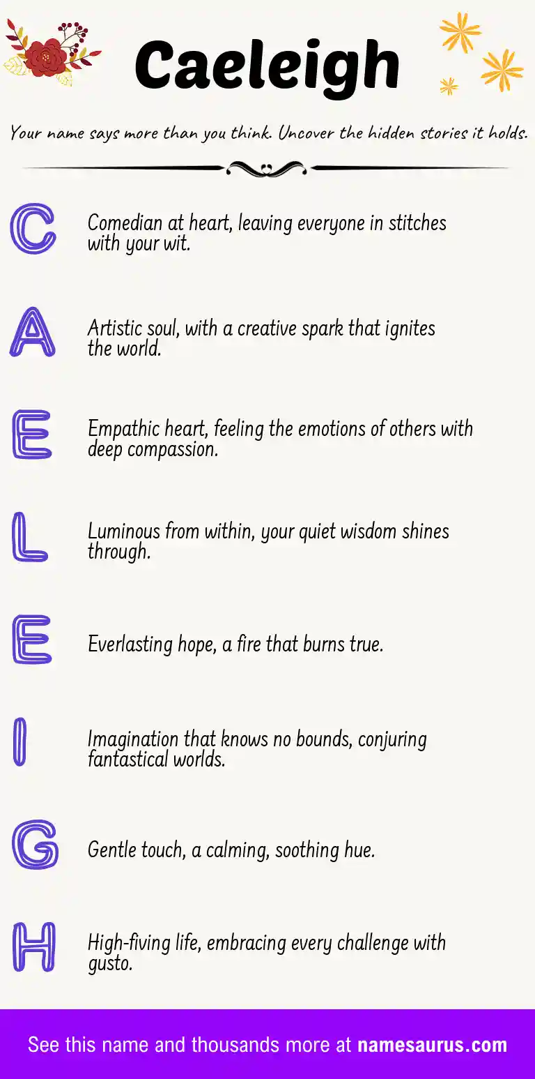 Acrostic poem about Caeleigh.