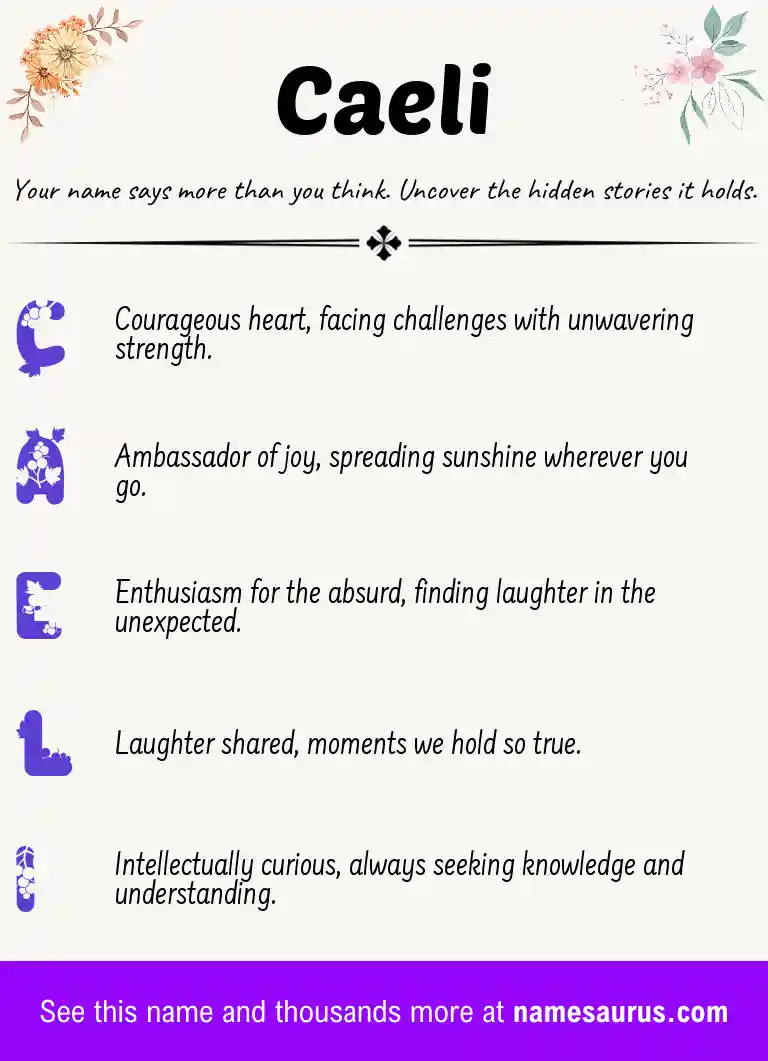 Acrostic poem about Caeli.